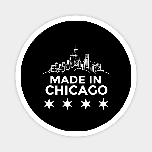 Chicago graphic, Chicago City Skyline, Made In Chicago design Magnet by Blue Zebra